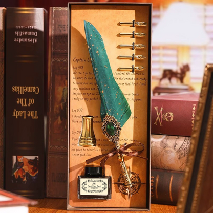 Vintage Starry Feather Pen Gift Set