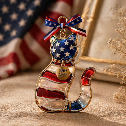 America 250th Anniversary Patriotic Hummingbird Ornament