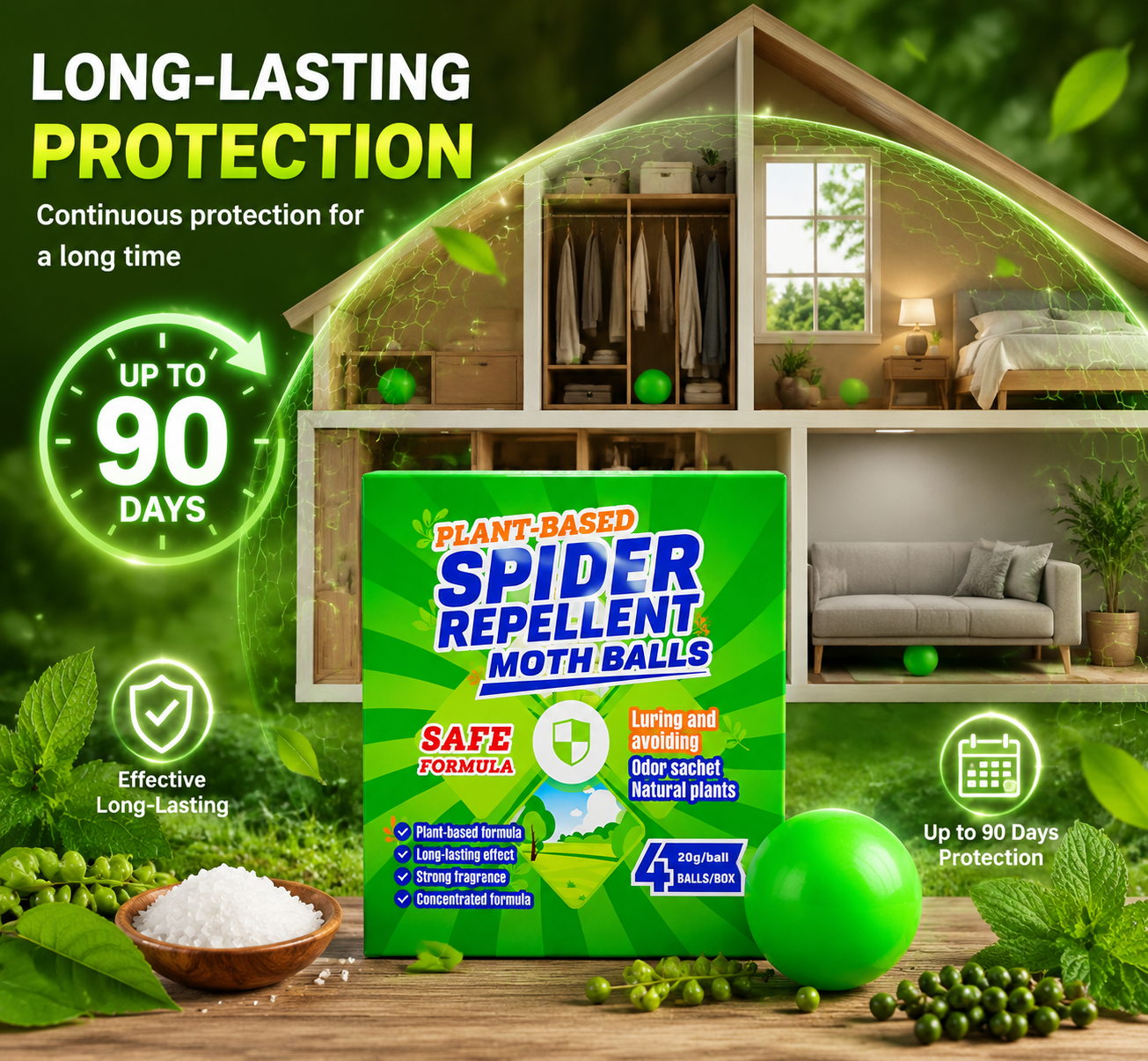 Natural Spider & Moth Repellent Balls