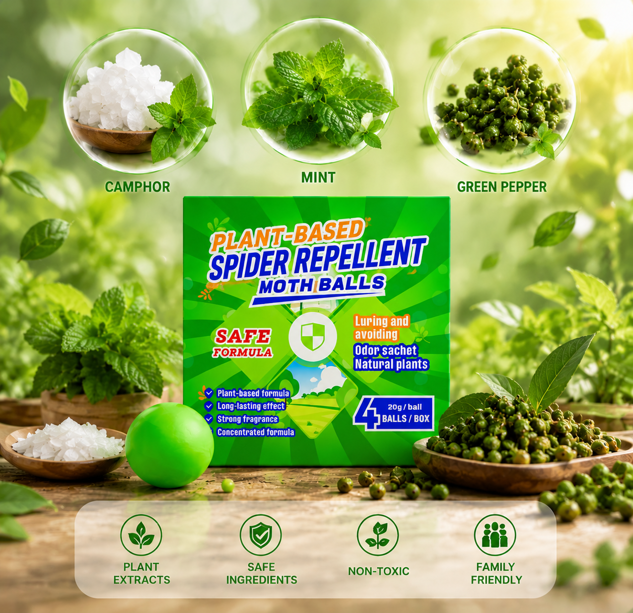 Natural Spider & Moth Repellent Balls