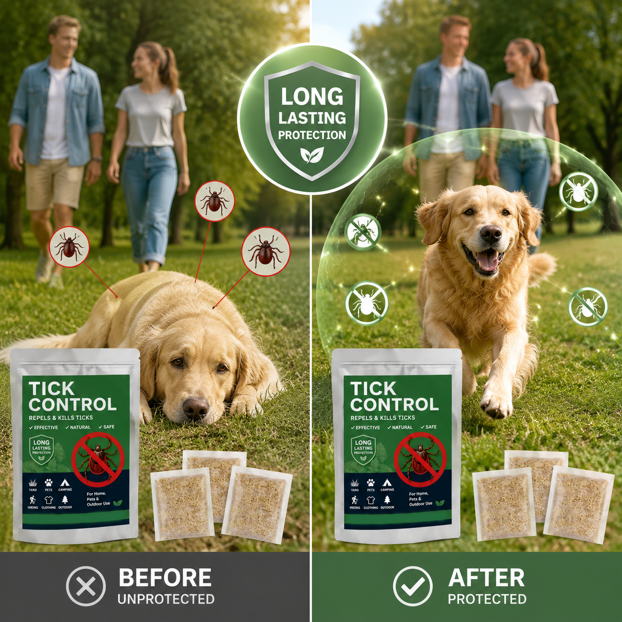 Natural Tick Control Repellent & Killer Sachets