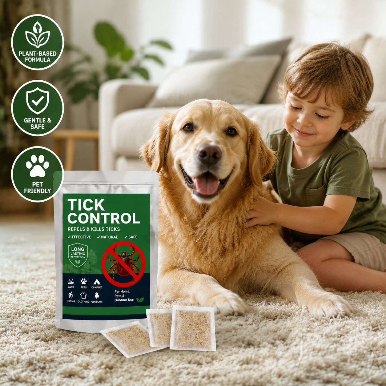 Natural Tick Control Repellent & Killer Sachets