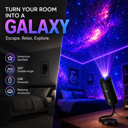 Immersive HD Star Projector – Plug-and-Play Cosmic Night Light