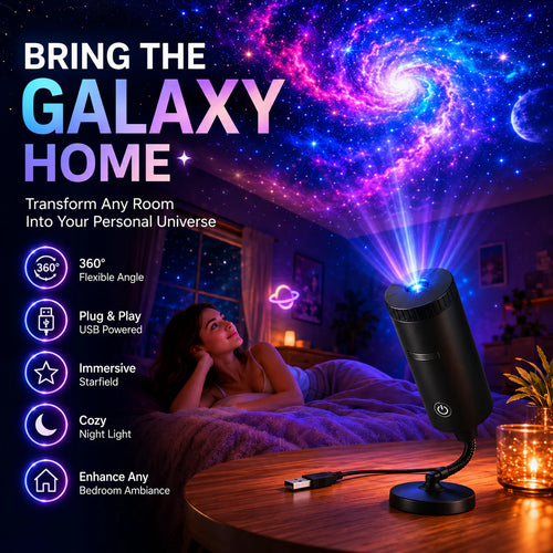 Immersive HD Star Projector – Plug-and-Play Cosmic Night Light