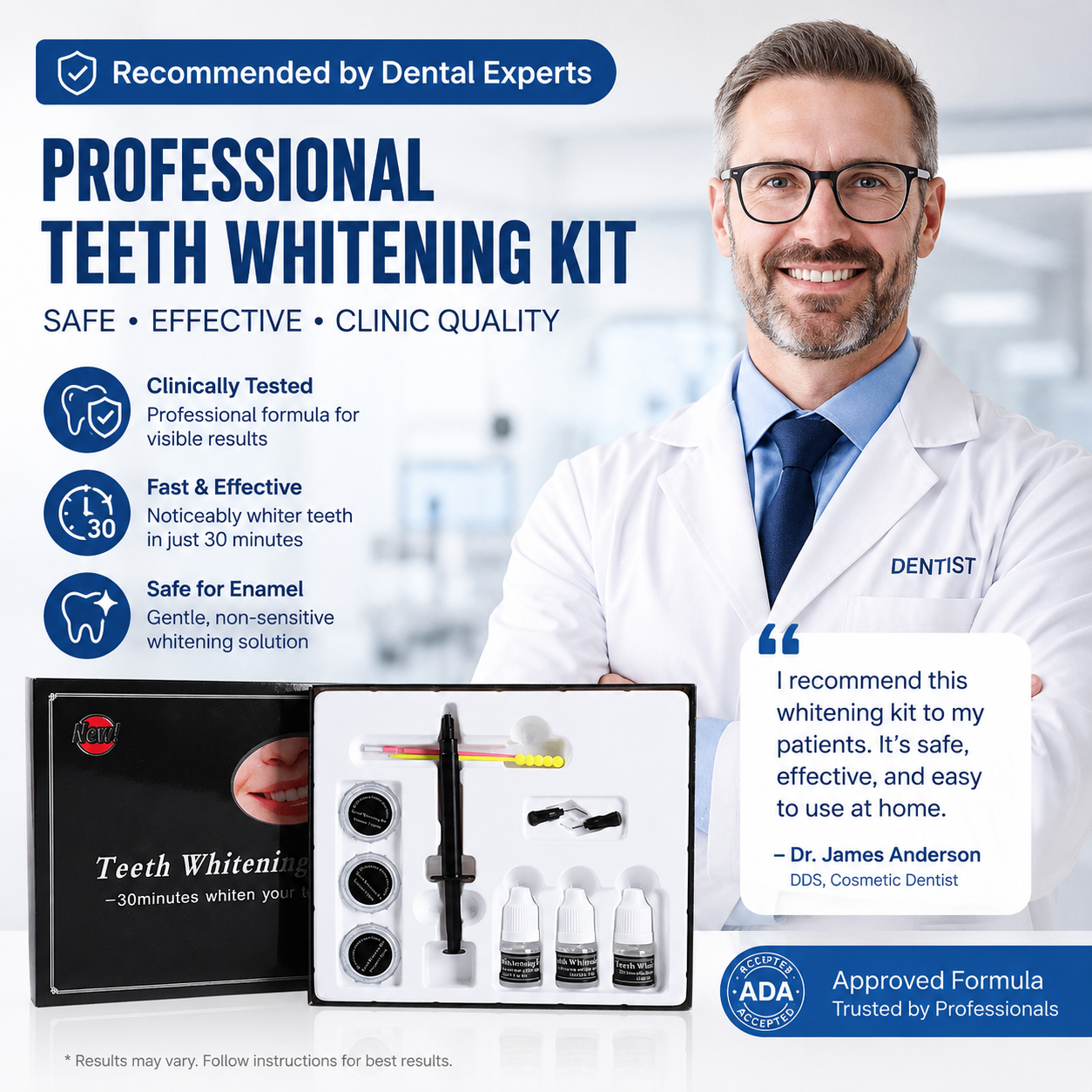 Premium Teeth Whitening Black SPA Kit for Home Use