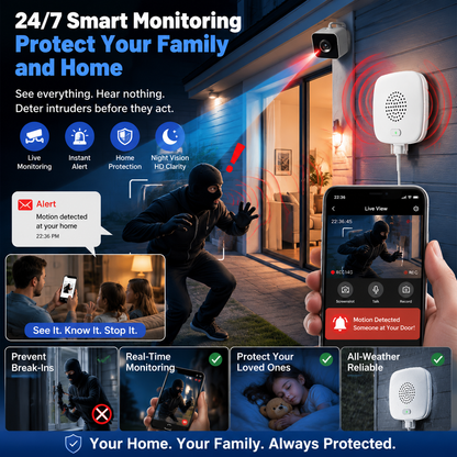 Smart surveillance camera with rat and snake deterrent functions