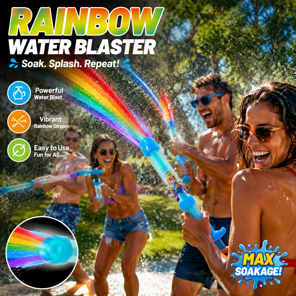 Firework Effect Water Blaster – High-Capacity Pull-Out Design