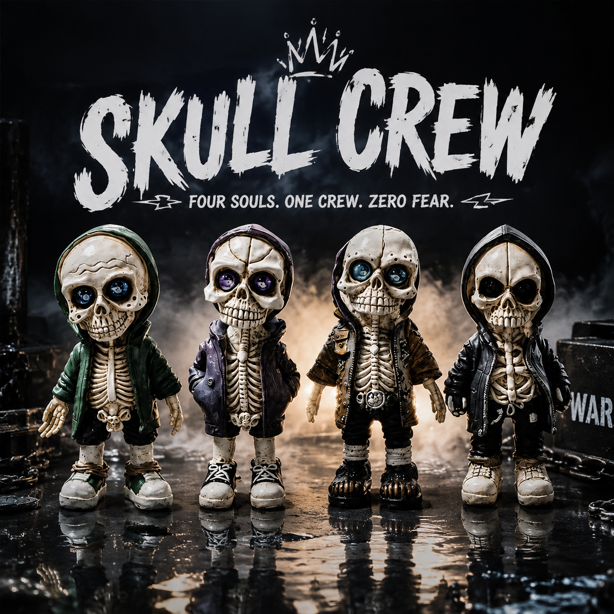 Gothic Punk Streetwear Skull Statue for Home Desk Party Halloween Decor