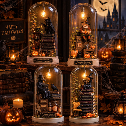 Halloween Glass Dome Miniature Scene Ambient Lamp