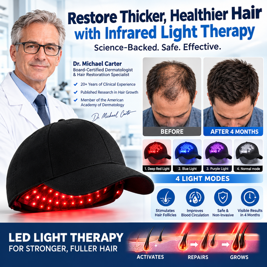 dht™⭐Regrow Thicker Hair Red Light Therapy Hair Cap