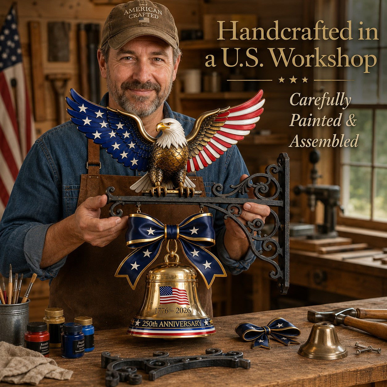 🎊 Ring in the Semiquincentennial: 1776-2026 "Spirit of Liberty" Eagle Bell 🛒 | Buy 2 Get Free Shipping