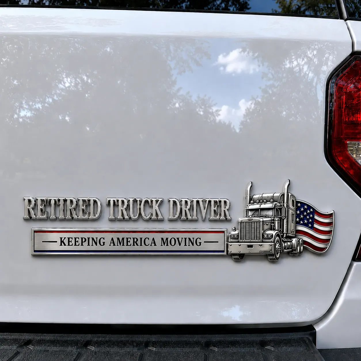 🔥Independence Day Sale🚚 Retired Truck Driver Car Emblem Badge