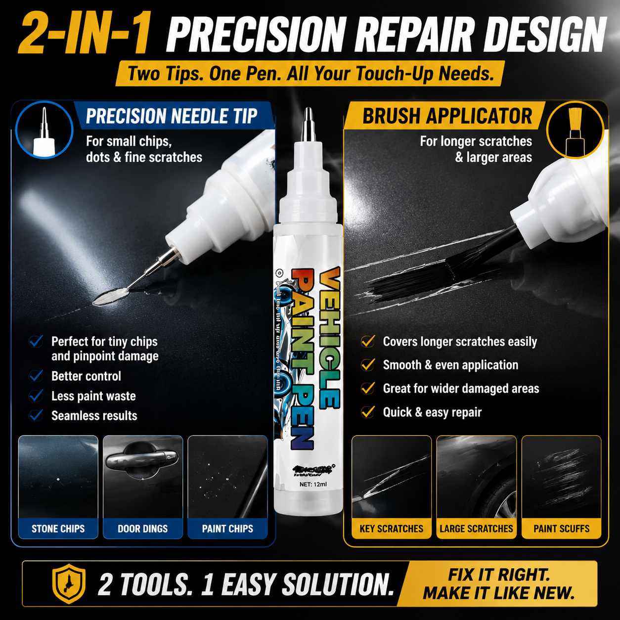 🚗 Car Scratch Repair Pen – Quick Touch Up Paint For Car Scratches