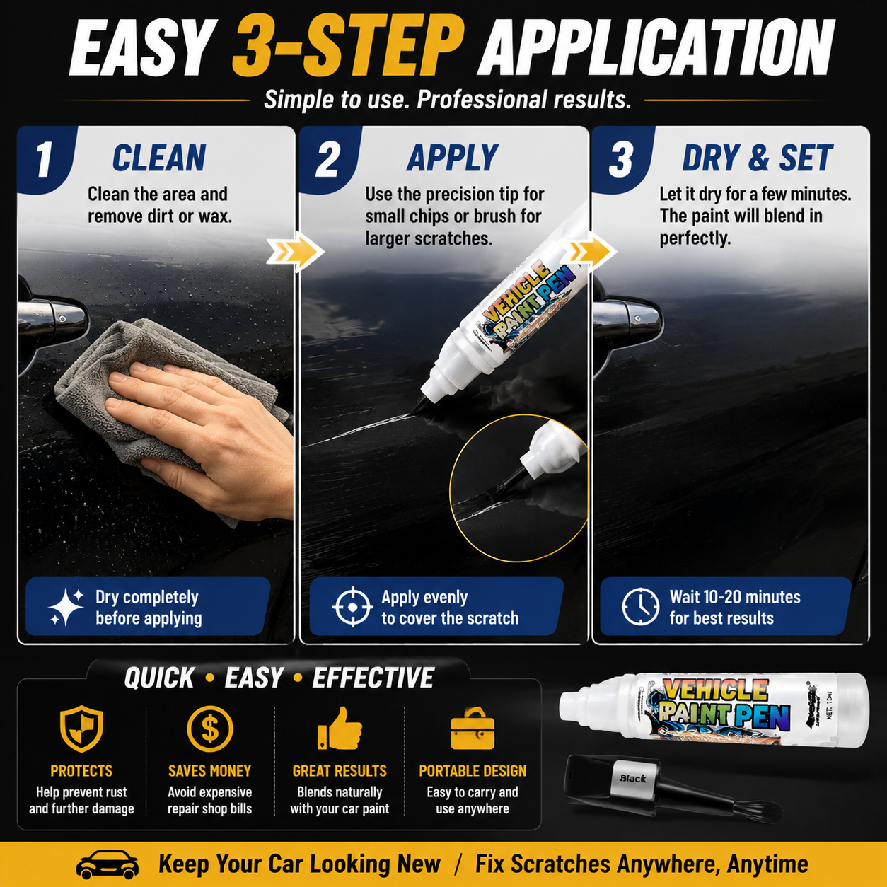 🚗 Car Scratch Repair Pen – Quick Touch Up Paint For Car Scratches