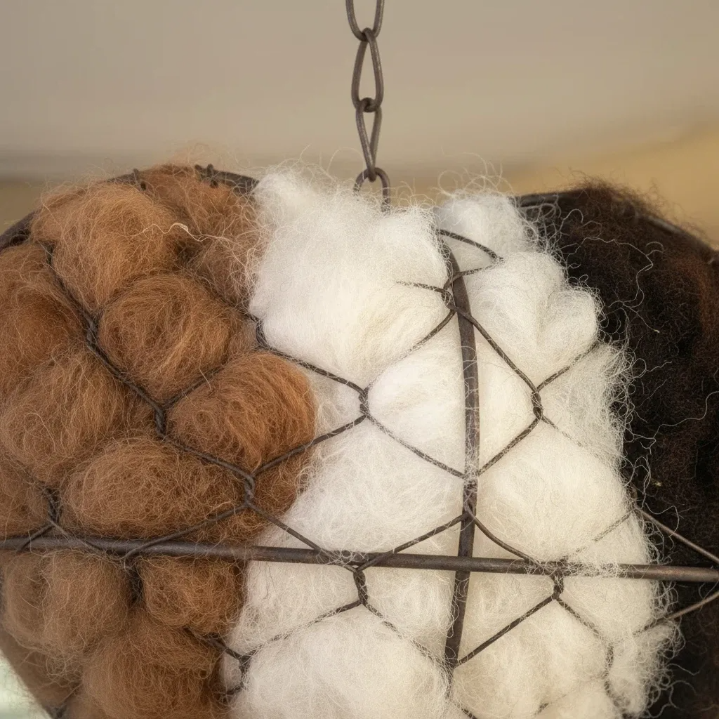 Handcrafted Bird Nest Heart Made from Alpaca Fibers