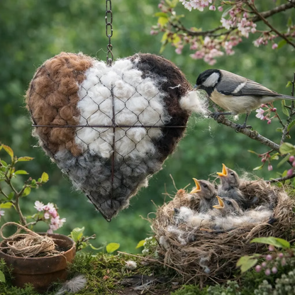 Handcrafted Bird Nest Heart Made from Alpaca Fibers