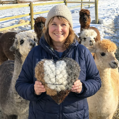 Handcrafted Bird Nest Heart Made from Alpaca Fibers