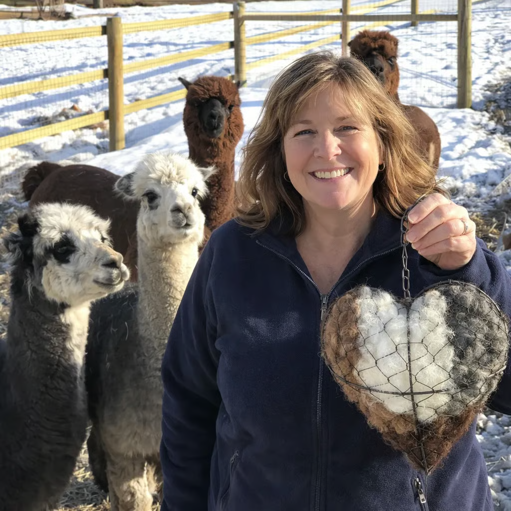 Handcrafted Bird Nest Heart Made from Alpaca Fibers