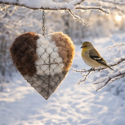 Handcrafted Bird Nest Heart Made from Alpaca Fibers