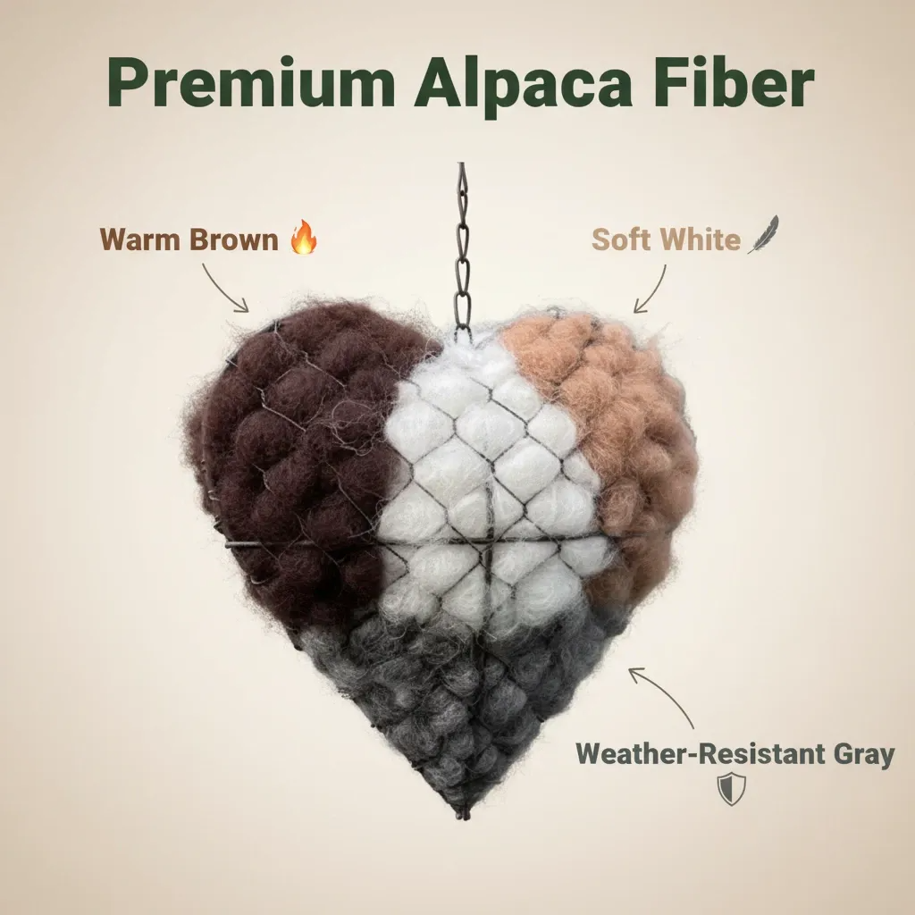 Handcrafted Bird Nest Heart Made from Alpaca Fibers