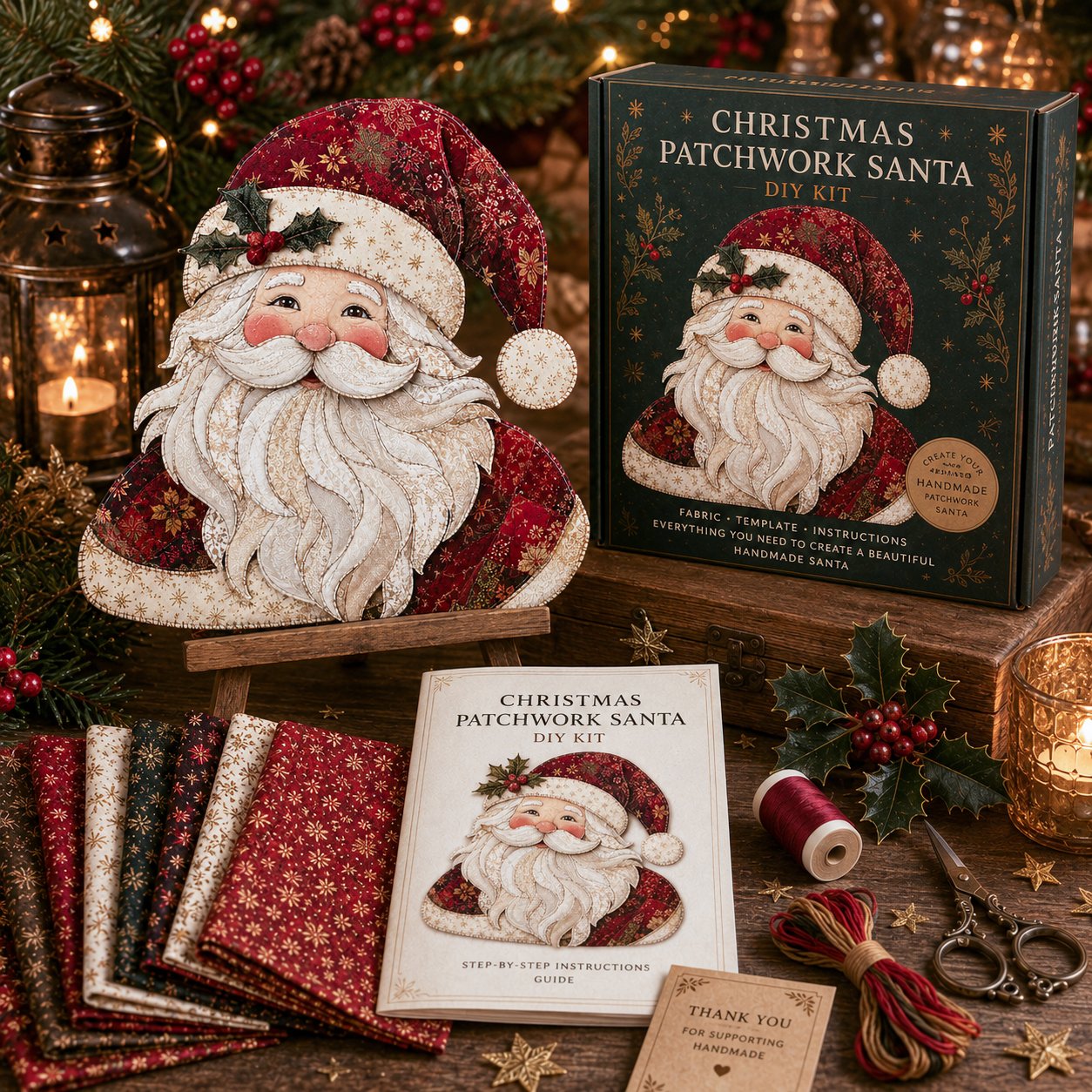 🎅Christmas Patchwork Fabric DIY Decor Kit