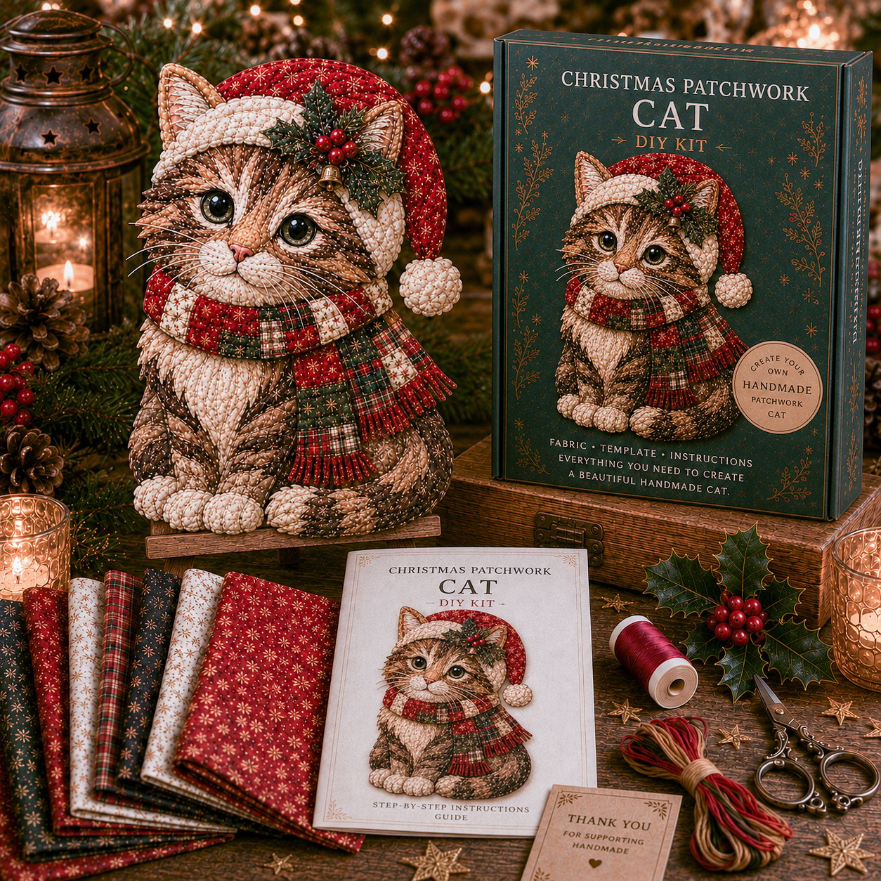 🎅Christmas Patchwork Fabric DIY Decor Kit