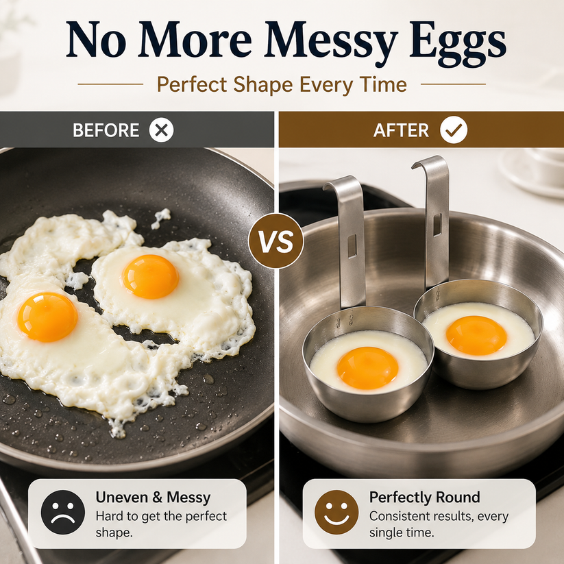 🍳 Stainless Steel Egg Poacher Cup – Hanging Pan Egg Cooker for Perfect Round Eggs