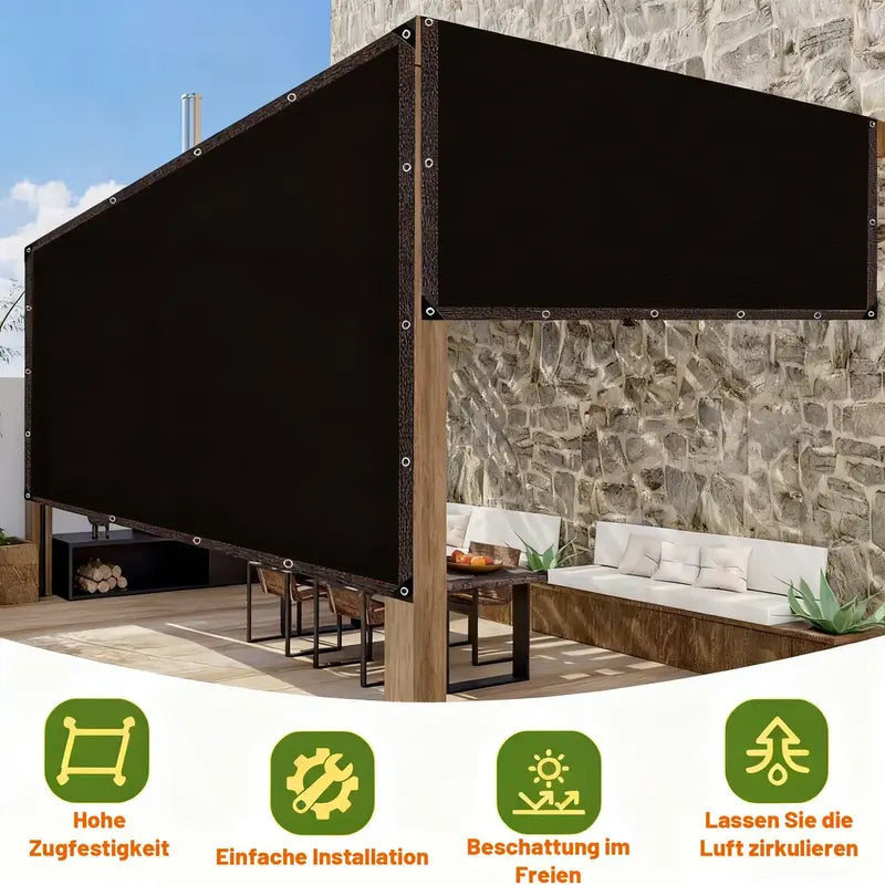 ⛅ Black 90% Blackout Fabric, UV Protection Shade Net with Reinforced Rivets