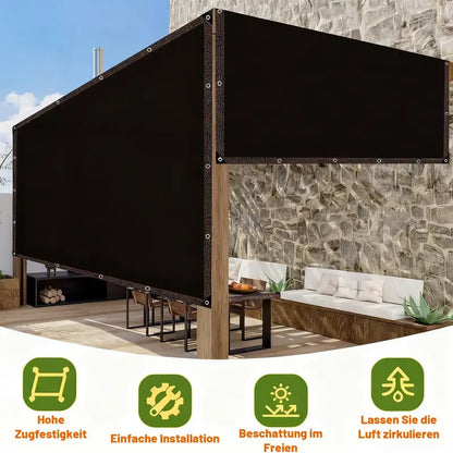 ⛅ Black 90% Blackout Fabric, UV Protection Shade Net with Reinforced Rivets