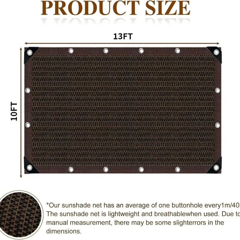 ⛅ Black 90% Blackout Fabric, UV Protection Shade Net with Reinforced Rivets