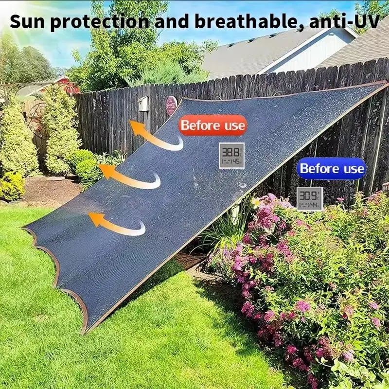 ⛅ Black 90% Blackout Fabric, UV Protection Shade Net with Reinforced Rivets
