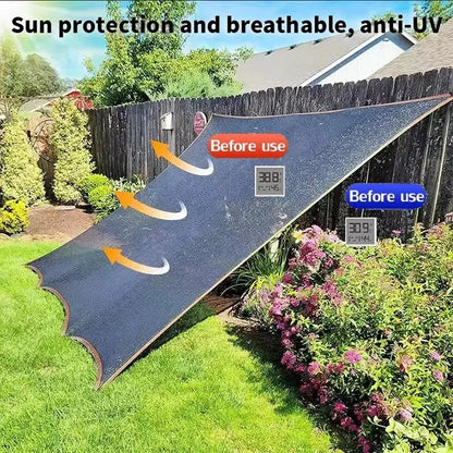 ⛅ Black 90% Blackout Fabric, UV Protection Shade Net with Reinforced Rivets