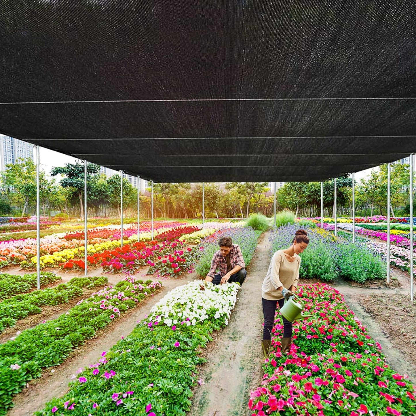 ⛅ Black 90% Blackout Fabric, UV Protection Shade Net with Reinforced Rivets