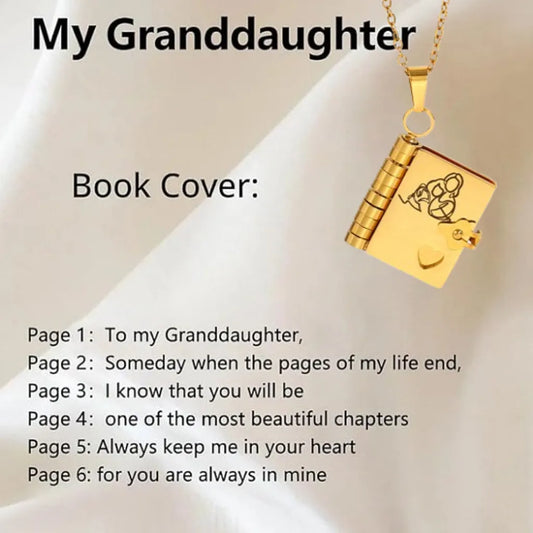 📒For Granddaughter and daughter - The Most Beautiful Chapter Book Necklace