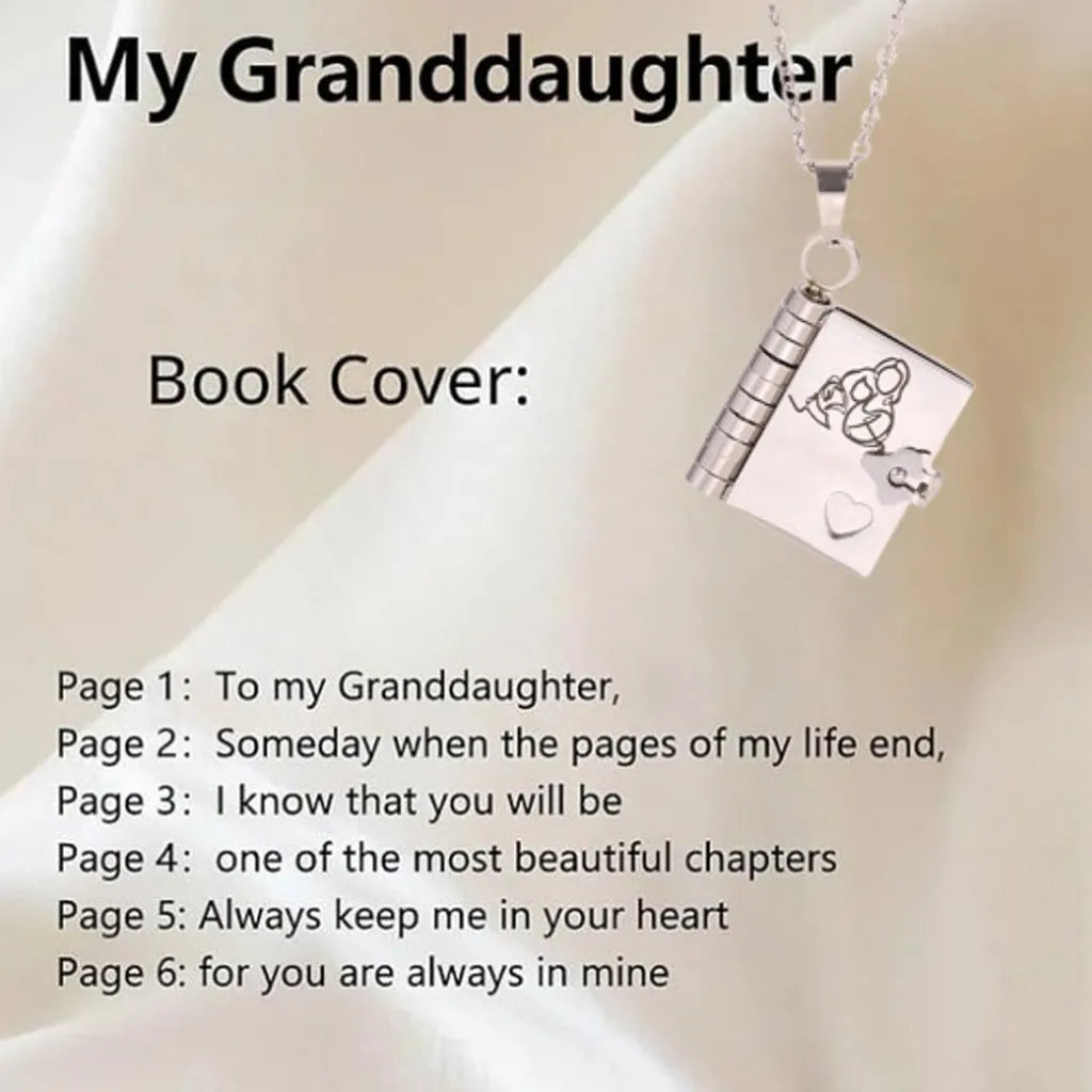 📒For Granddaughter and daughter - The Most Beautiful Chapter Book Necklace