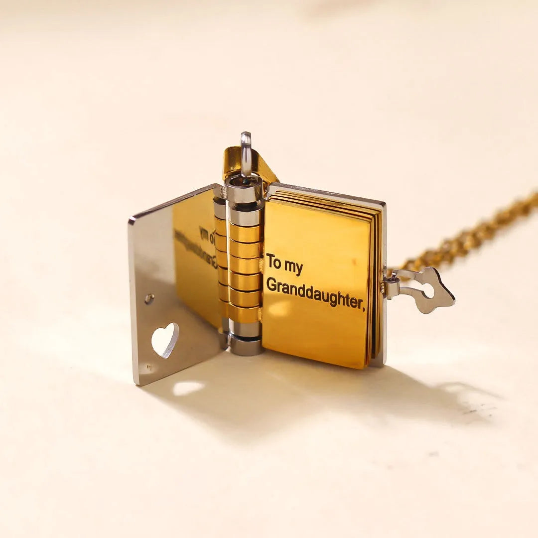 📒For Granddaughter and daughter - The Most Beautiful Chapter Book Necklace