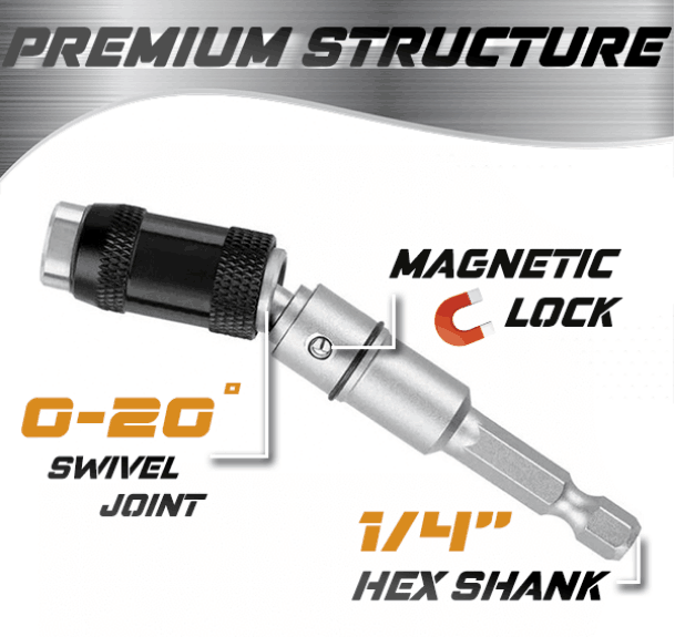 ⚡ Magnetic swiveling bit tip holder