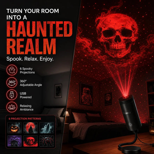 🎄🌟 Plug-&-Play HD Halloween Projector – 6 or 10 Festive Scenes