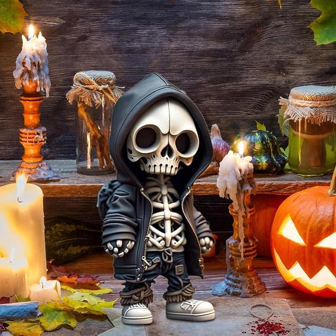 Gothic Punk Streetwear Skull Statue for Home Desk Party Halloween Decor