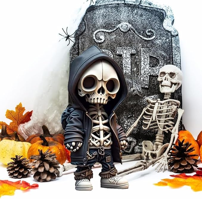 Gothic Punk Streetwear Skull Statue for Home Desk Party Halloween Decor