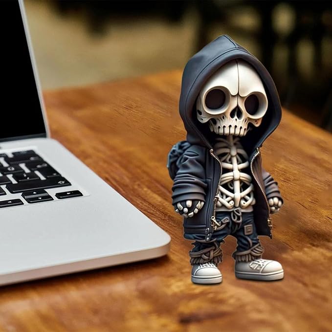 Gothic Punk Streetwear Skull Statue for Home Desk Party Halloween Decor