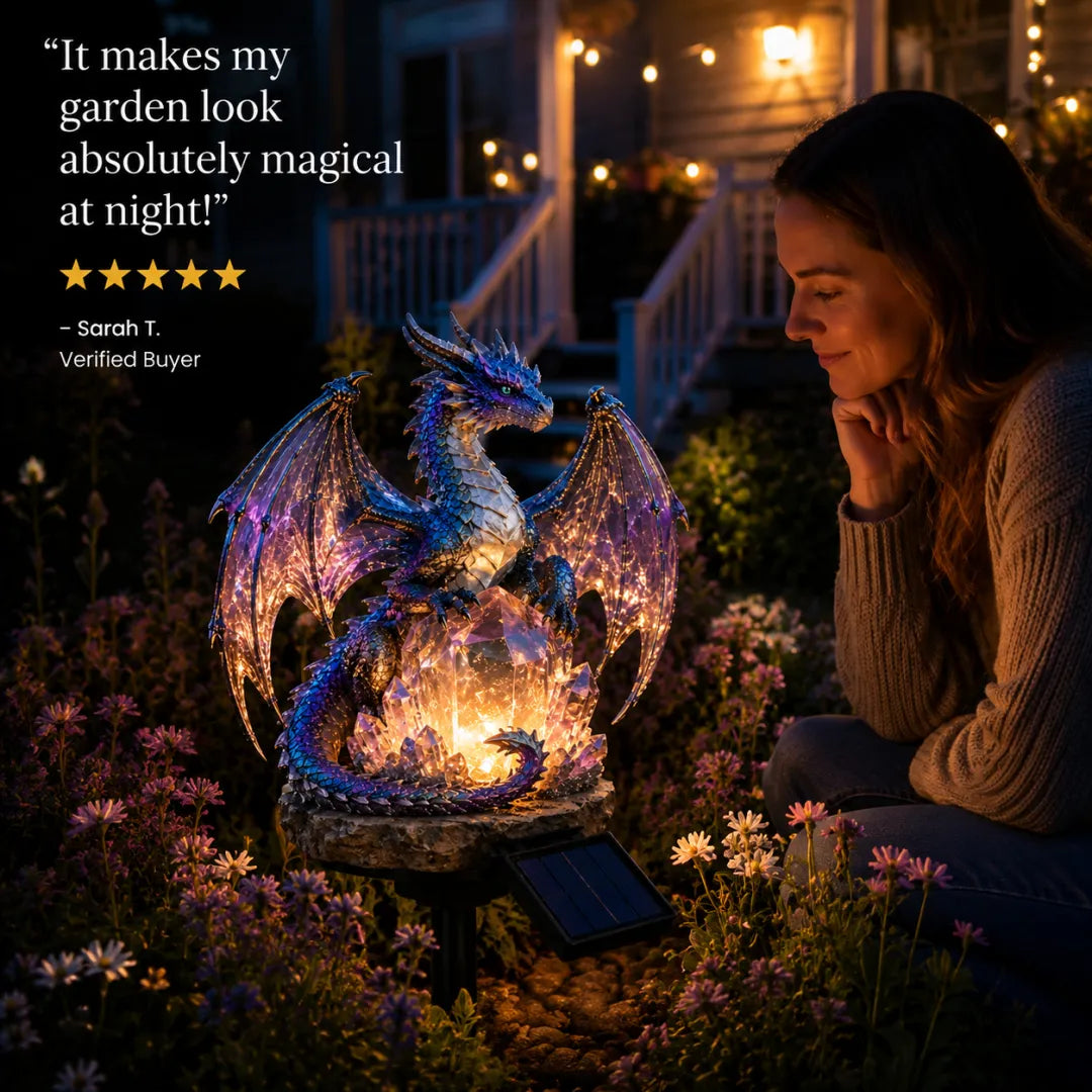 🐉Crystal Dragon Solar Garden Stake Light | Fantasy Themed Outdoor Landscape Decor Lamp