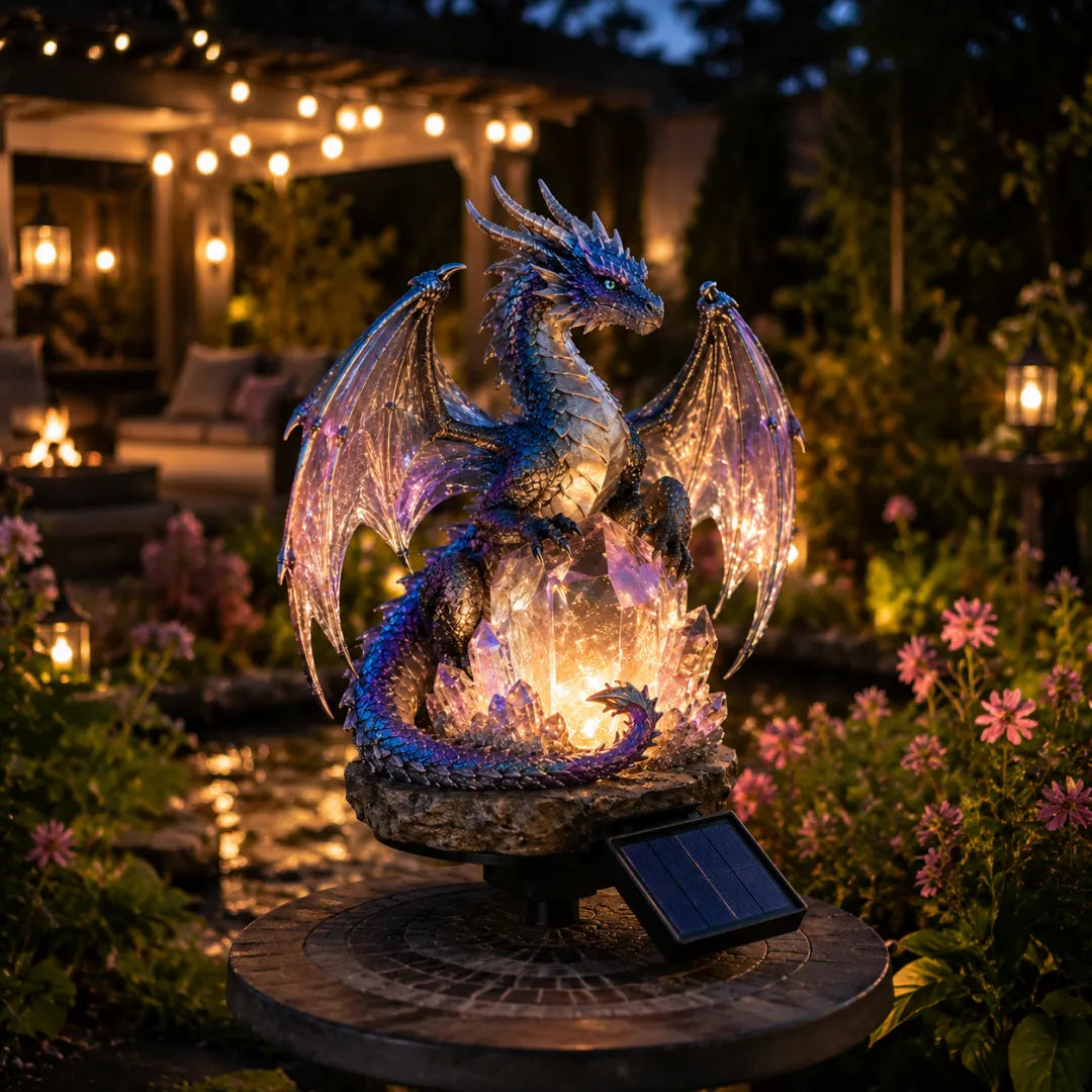 🐉Crystal Dragon Solar Garden Stake Light | Fantasy Themed Outdoor Landscape Decor Lamp