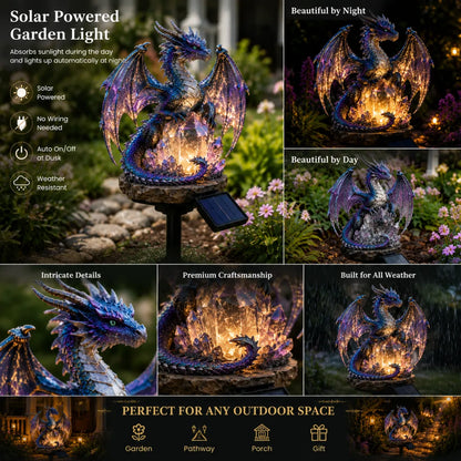 🐉Crystal Dragon Solar Garden Stake Light | Fantasy Themed Outdoor Landscape Decor Lamp