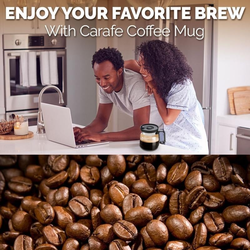 ☕ 16 Oz Glass Coffee Mug – Coffee Pot Style