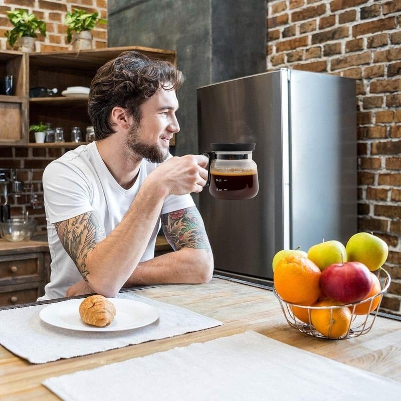 ☕ 16 Oz Glass Coffee Mug – Coffee Pot Style
