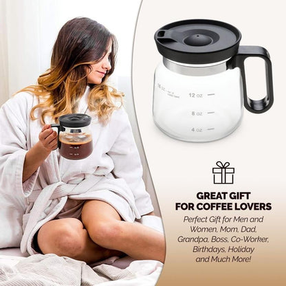 ☕ 16 Oz Glass Coffee Mug – Coffee Pot Style