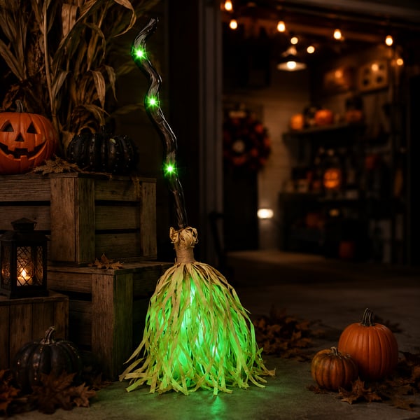 Animated Moving Witch Broom⭐Light‑Sound‑Motion