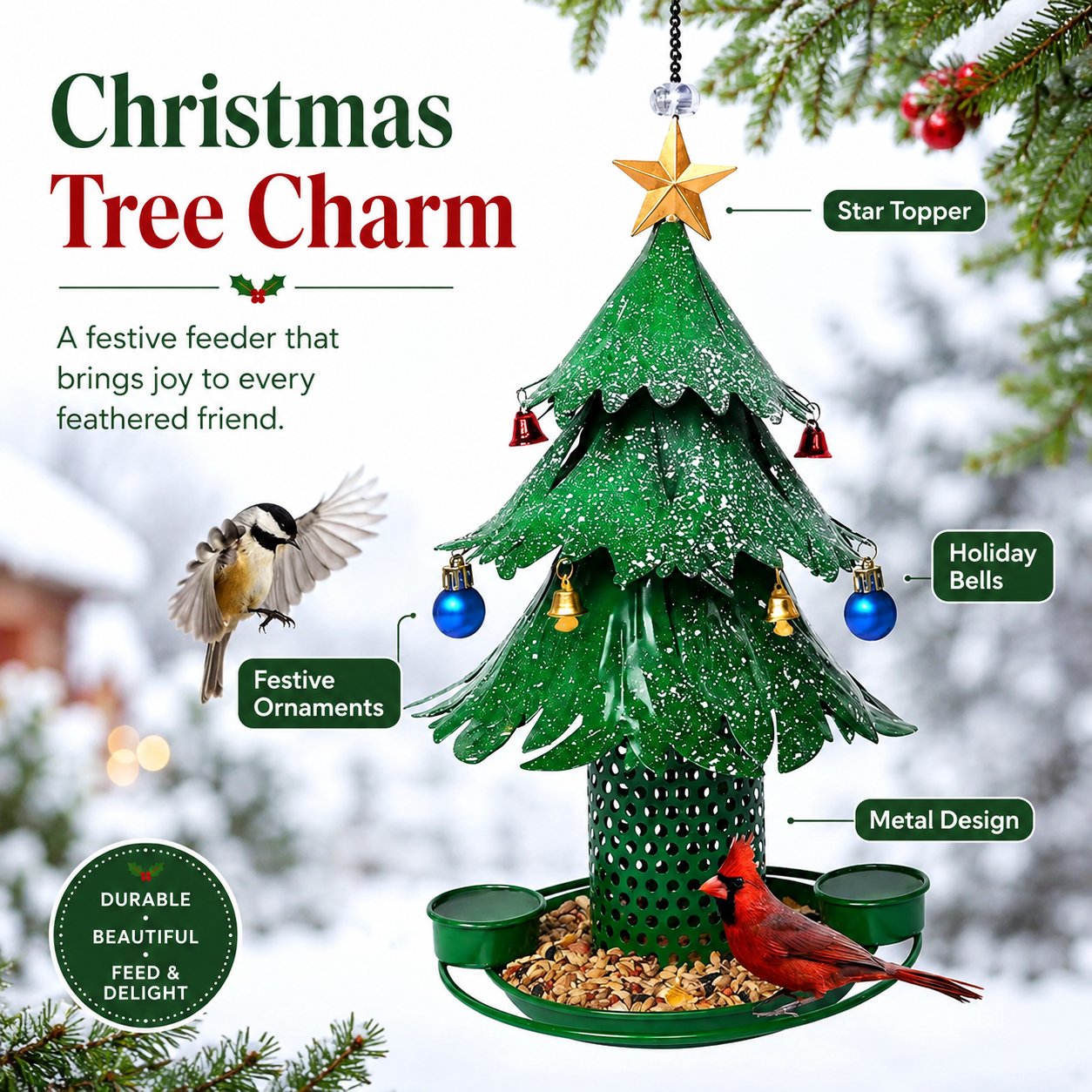 🐦Christmas Tree Bird Feedera-Festive Backyard Holiday Decor