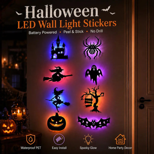 🎃 🌟Halloween LED Silhouette Wall Light Stickers